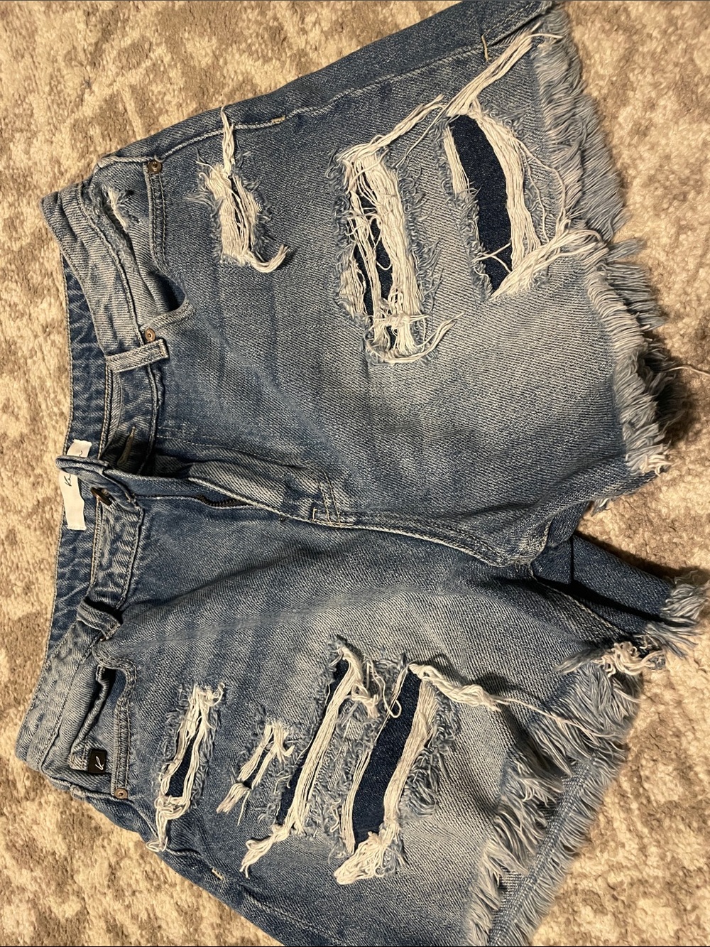 KanCan Light Blue Distressed Denim Shorts